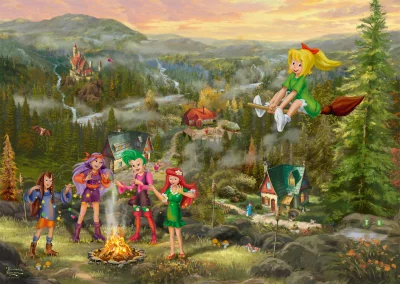 Obrázek k produktu Puzzle Malá čarodějka Bibi: Slet malých čarodějnic 1000 dílků