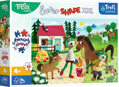 Obrázek k produktu Puzzle Super Shape XXL Treflíci na koňské farmě 60 dílků