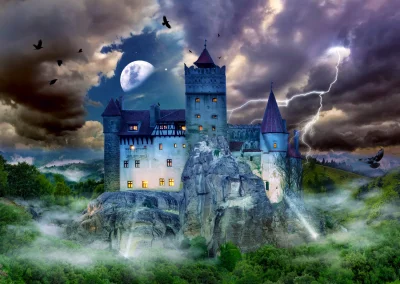 Obrázek k produktu Puzzle Strašidelná noc na Drákulově hradě 1000 dílků