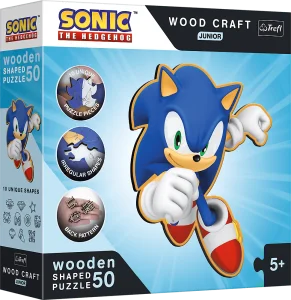 Obrázek k produktu Wood Craft Junior puzzle Chytrý Ježek Sonic 50 dílků