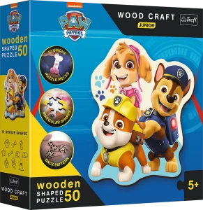 Obrázek k produktu Wood Craft Junior puzzle Tlapková patrola 50 dílků