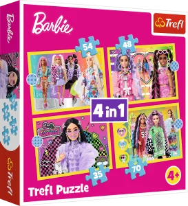 Obrázek k produktu Puzzle Veselý svět Barbie 4v1 (35,48,54,70 dílků)
