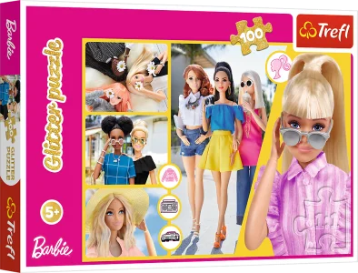 Obrázek k produktu Třpytivé puzzle Barbie 100 dílků