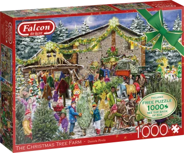 Obrázek k produktu Puzzle Farma s vánočními stromky 2x1000 dílků