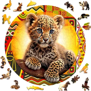 Obrázek k produktu Dřevěné puzzle Malý roztomilý leopard 250 dílků