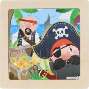 Obrázek k produktu Dřevěné puzzle Pirátský podklad 9 dílků