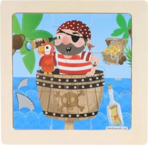 Obrázek k produktu Dřevěné puzzle Pirátský navigátor 9 dílků