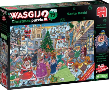Obrázek k produktu Puzzle WASGIJ Christmas 19: Santa chvátá! 2x1000 dílků