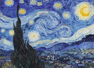 Obrázek k produktu Dřevěné puzzle Art: Vincent van Gogh - Hvězdná noc 200 dílků
