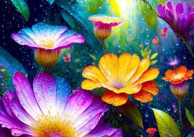 Obrázek k produktu Puzzle Květy v dešti 1000 dílků