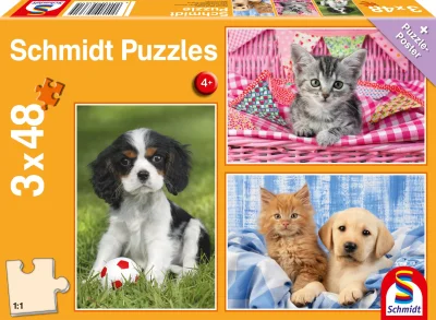 Obrázek k produktu Puzzle Moje oblíbená zvířátka 3x48 dílků