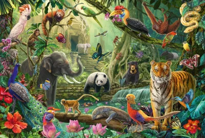 Obrázek k produktu Puzzle Pestrá džungle 100 dílků 
