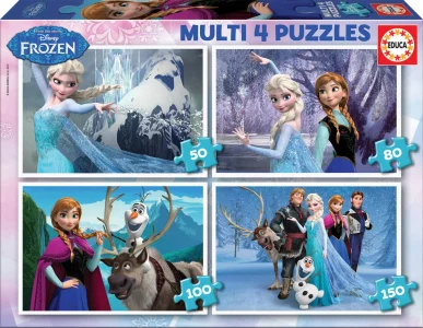 Obrázek k produktu Puzzle Ledové království 4v1 (50,80,100,150 dílků)